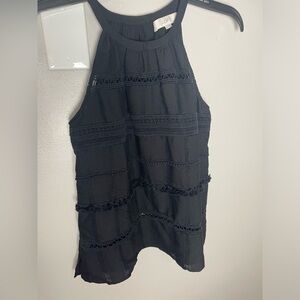 Black Sleeveless Lace Top